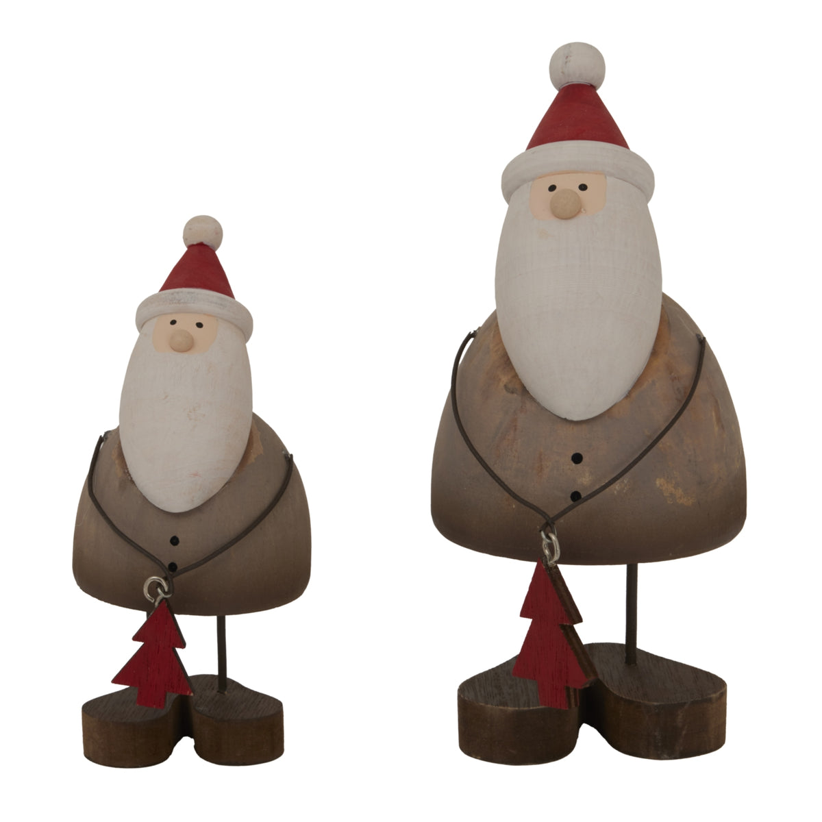 Rustic Santa With Tree Decoration