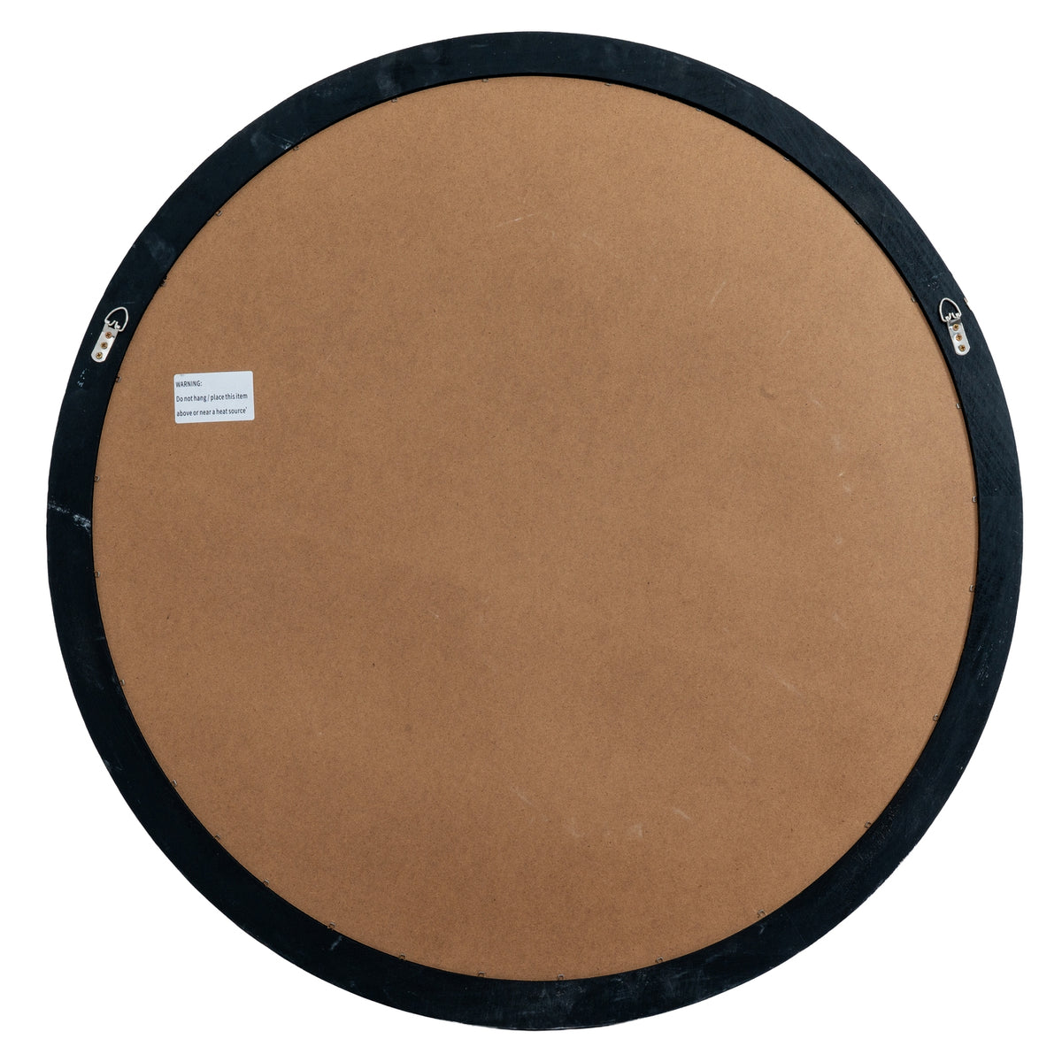 Black Wood Round Window Mirror