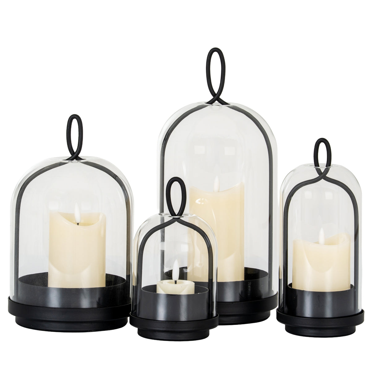 Nyx Large Candle Holder With Glass Cloche