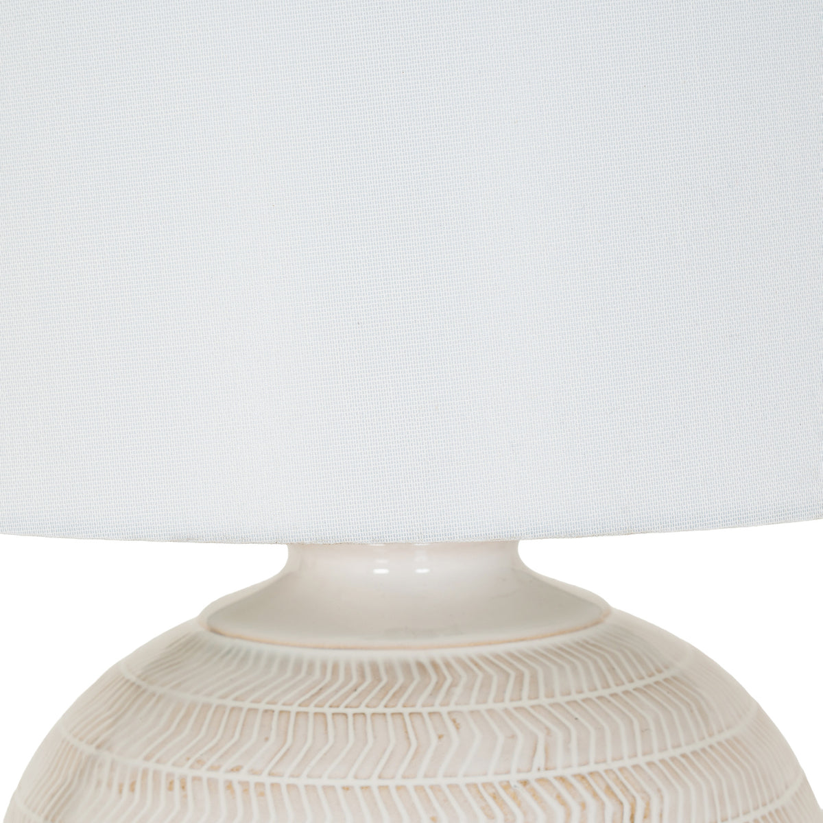 Chevronne Ceramic Table Lamp With Linen Shade
