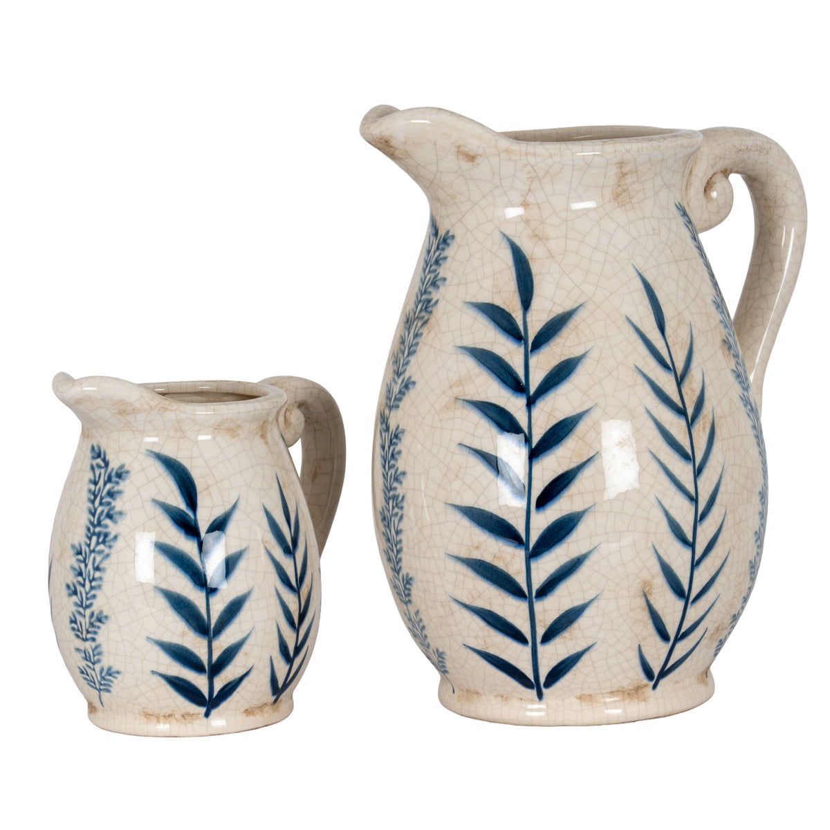 Large Blue Flora Olpe Jug Vase
