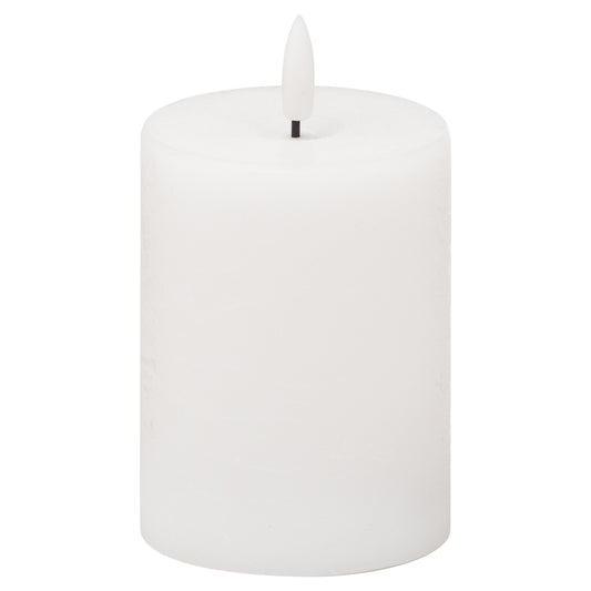 Luxe Collection Natural Glow 3x4 LED White Wax Candle