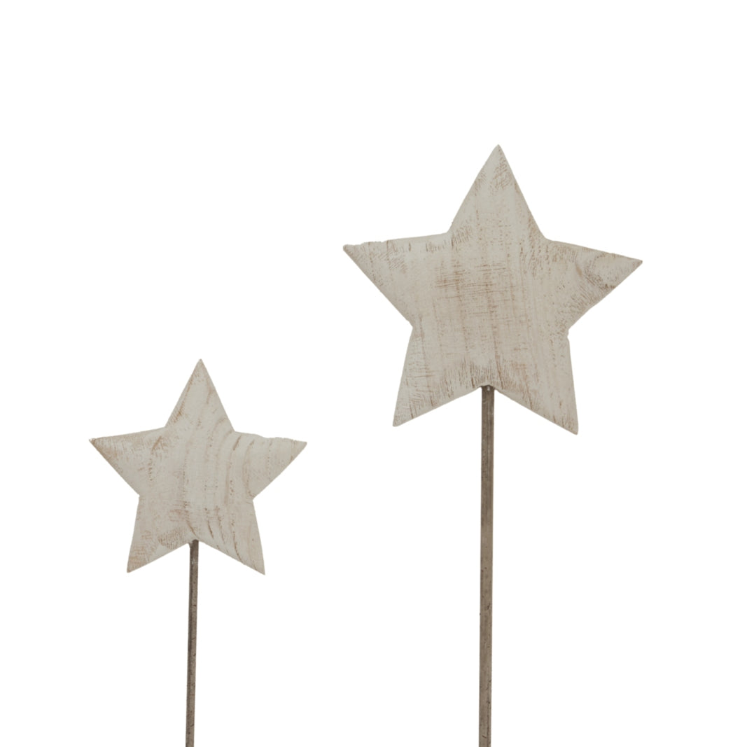 Large Whitewashed Rustic Star On Stand