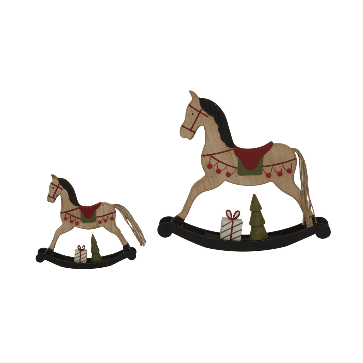 Large Rustic Decorated Rocking Horse