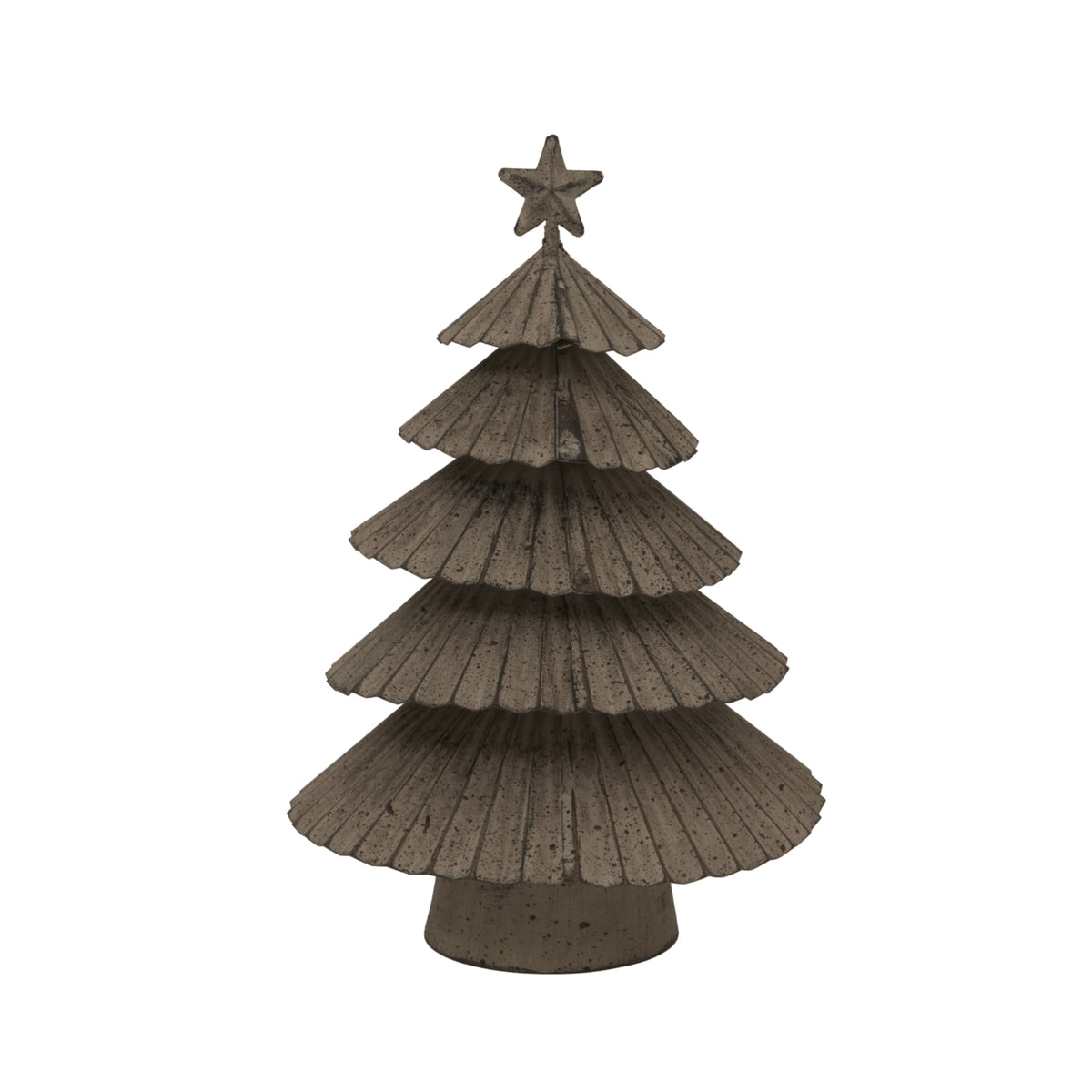 Large Rustic Metal Layered Tree With Star