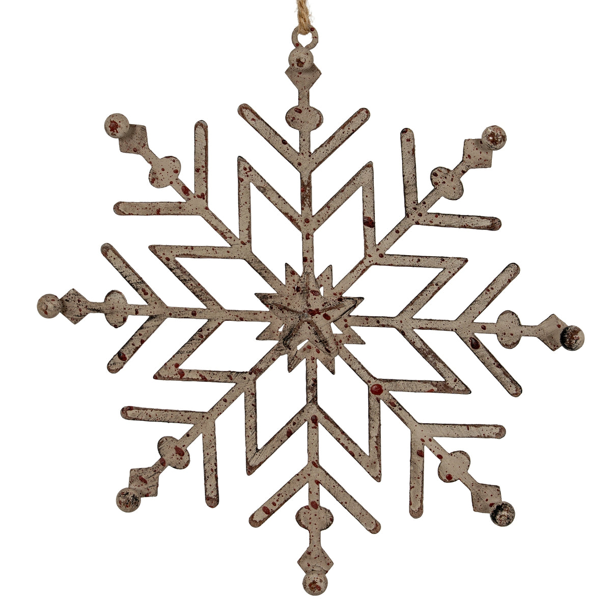 Rustic Hanging Ice Snowflake Decoration