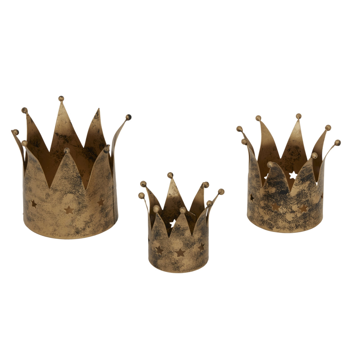 Antique Gold Crown Candle Holder