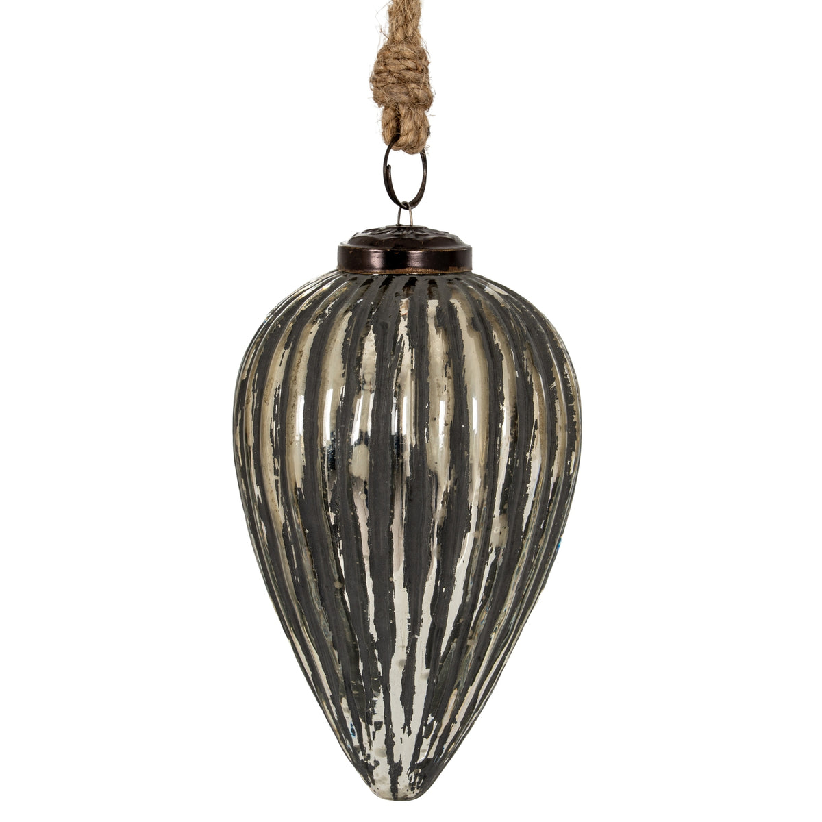 Grey Metallic Collection Large Cone Bauble