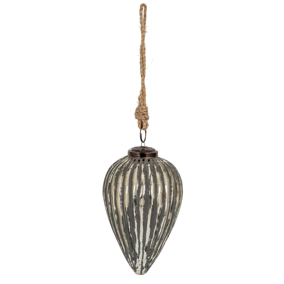 Grey Metallic Collection Large Cone Bauble