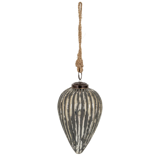 Grey Metallic Collection Large Cone Bauble