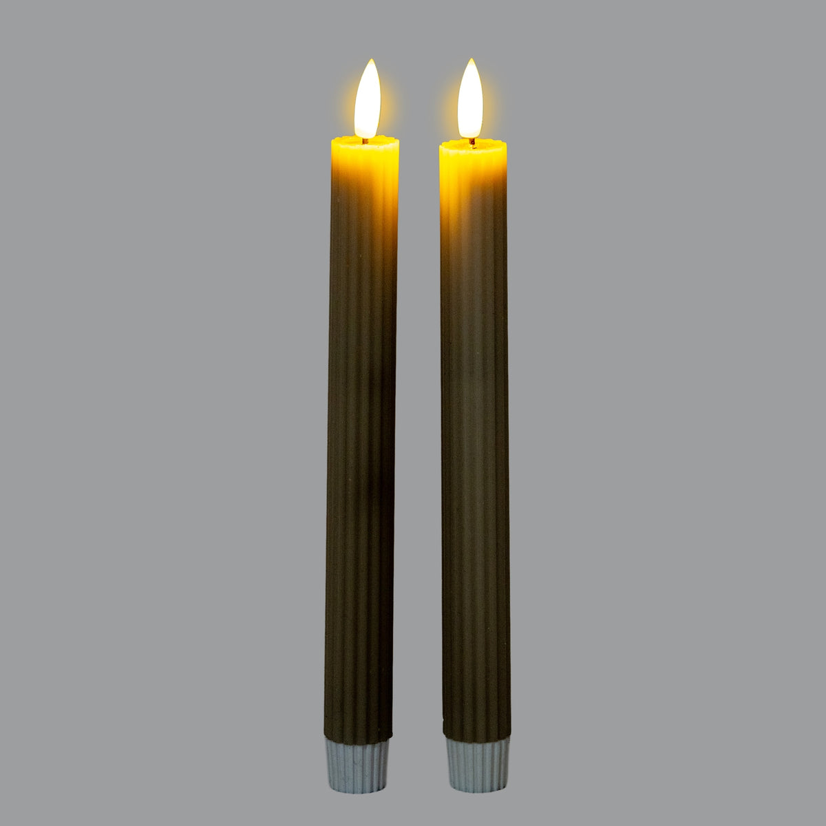 Luxe Collection Natural Glow Sage  Ribbed Taper Candles