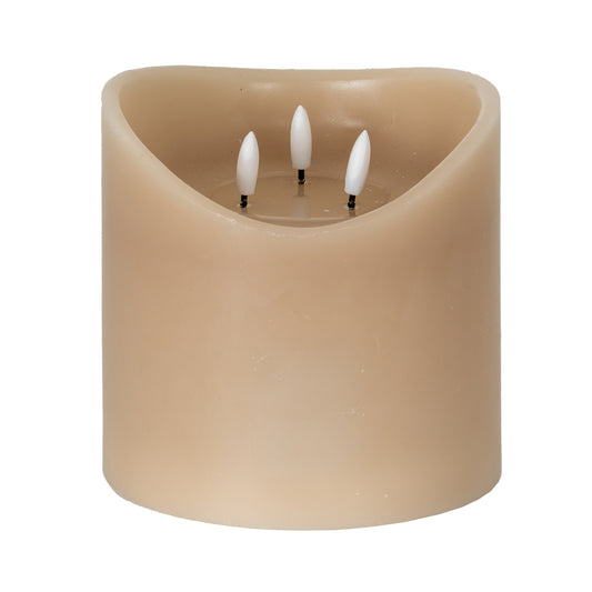 Luxe Collection Natural Glow 6x6 Taupe Melted LED Candle