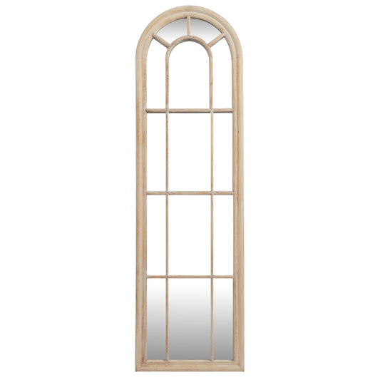 Washed Wood Tall Arched Window Mirror