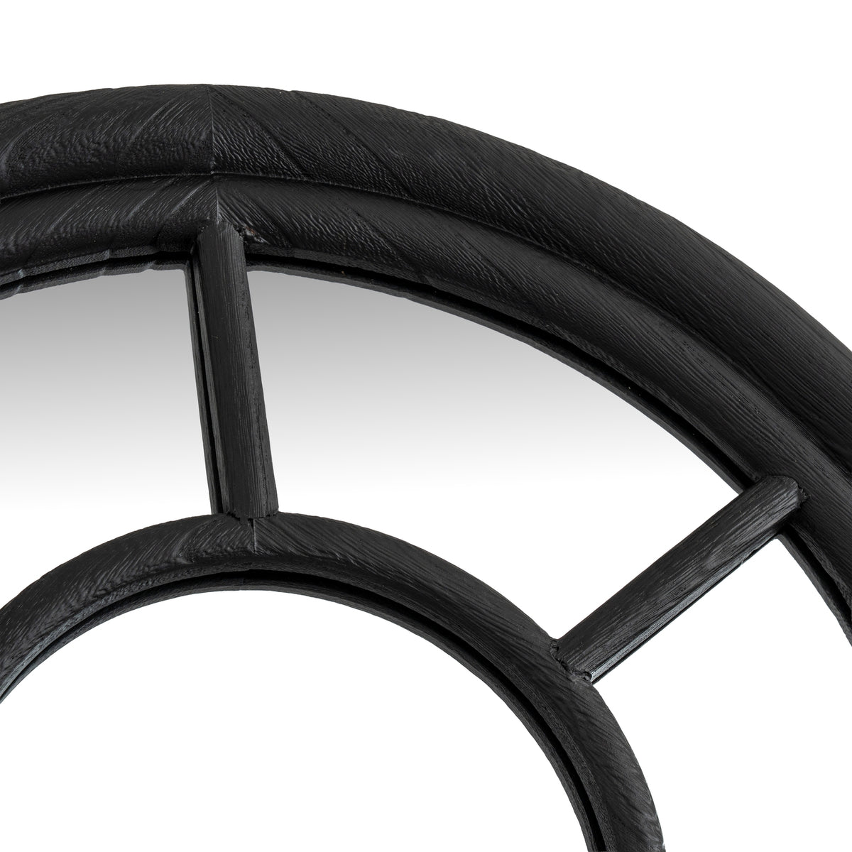 Black Wood Tall Arched Window Mirror