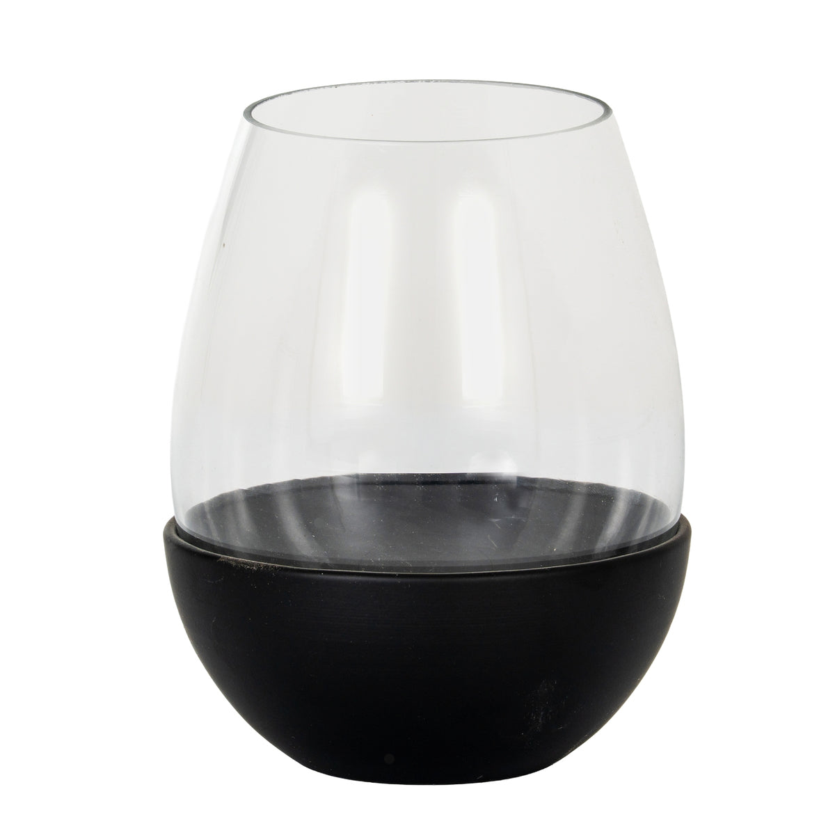 Neris Large Candle Holder With Glass Goblet