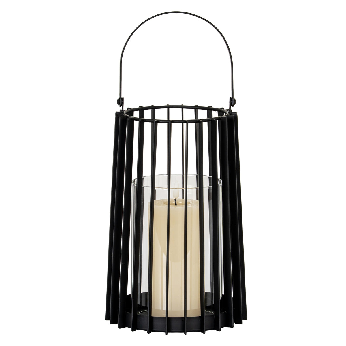 Lynk Medium Lantern With Handle And Glass Candle Holder