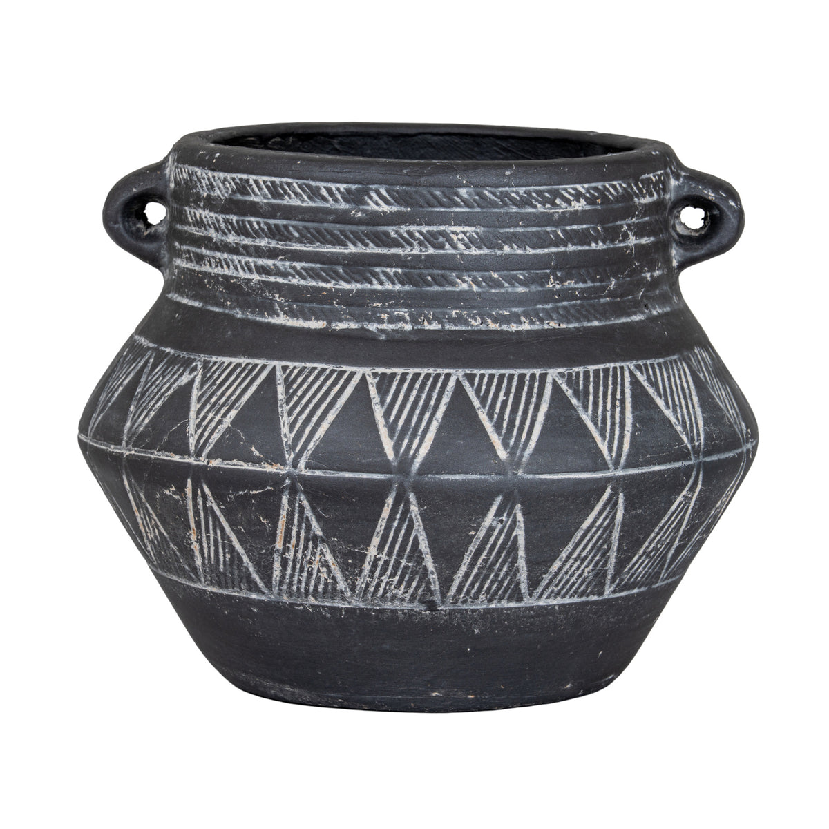 Etched Collection Pot With Handle