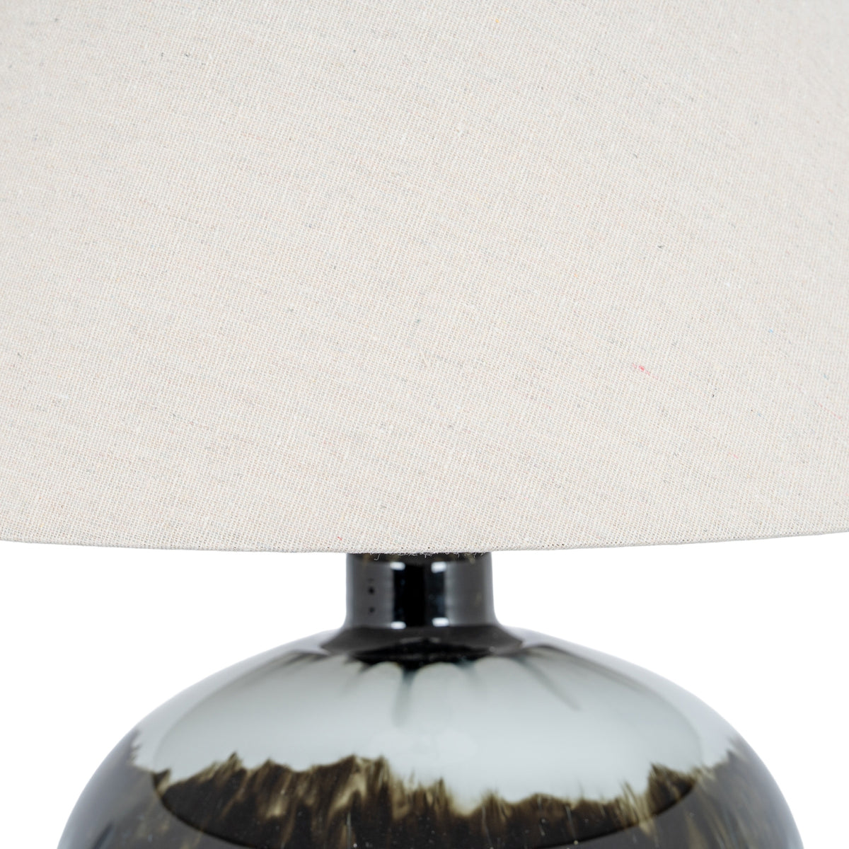 Midnight Shadows Squat Table Lamp With Linen Shade