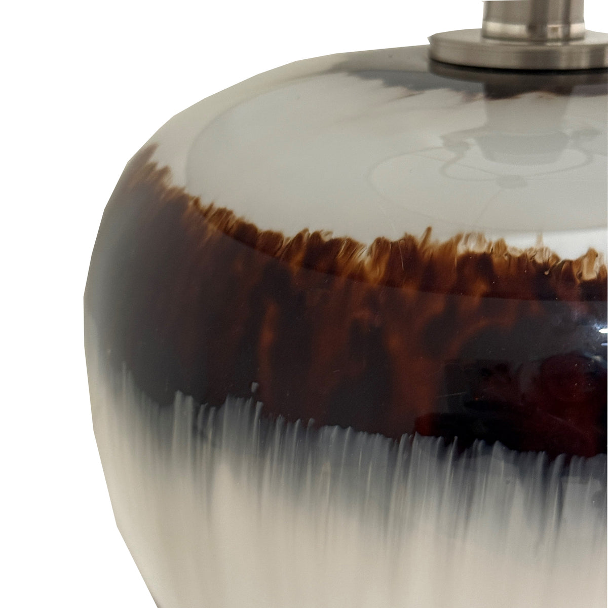 Sepia Shadows Squat Table Lamp With Linen Shade