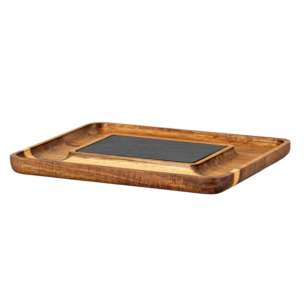 Acacia Serving Tray with Slate