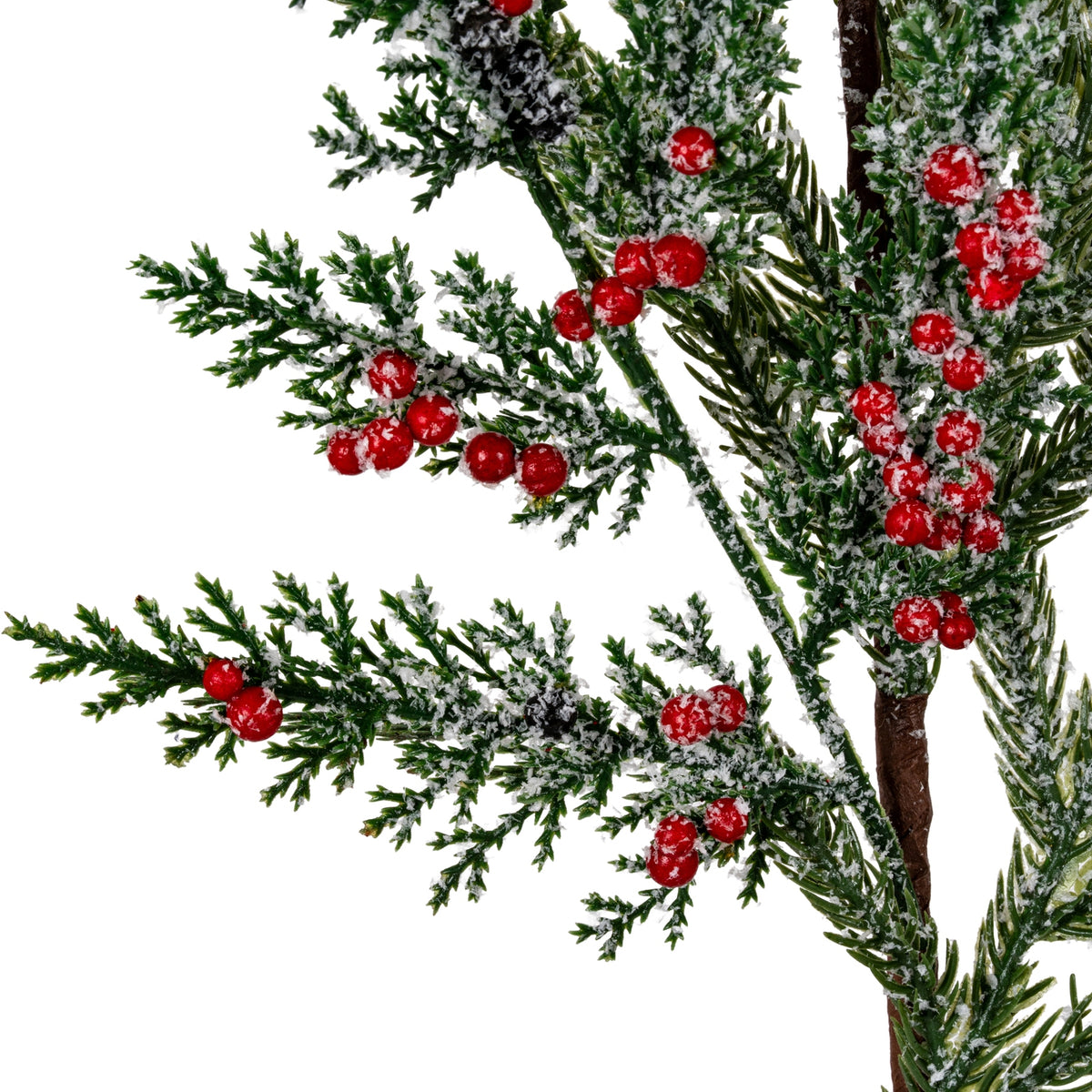 Frosted Pine Branch Spray With Winter Berries